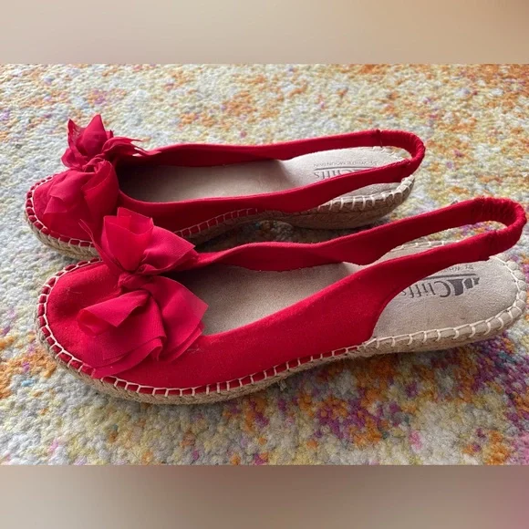 NEW- Women’s Cliffs by White Mtn Camelot Espadrille Red Sling Sandals size 9 - Picture 2 of 5